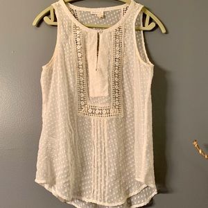 Meadow Rue - Size s cream sleeveless sheer blouse